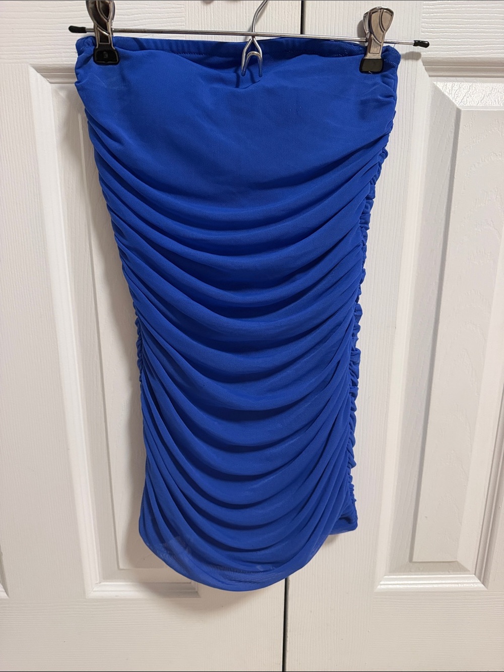 Katie J NYC Girls Royal Blue Mesh Ruched Strapless Dress – Size XS